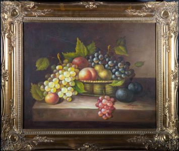 Megyver - Signed & Framed Contemporary Oil, Still Life of Fruit