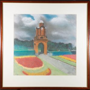 Framed 20th Century Pastel - Holbeck Clock Tower, Scarborough