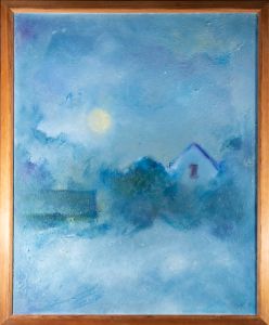 G. K - Signed & Framed 1996 Oil, A Winter's Night