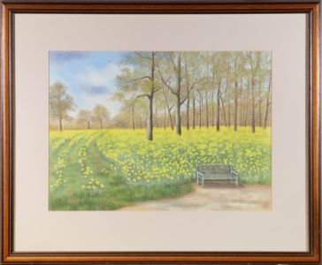 20th Century Pastel - The Park Bench