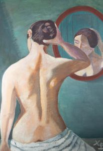 K. B - Signed Mid 20th Century Oil, Nude in Contemplation