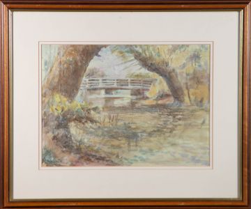 Framed Mid 20th Century Watercolour - Under the Bridge