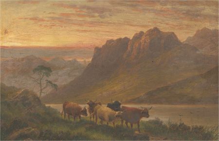 Late 19th Century Oil - Highland Cattle