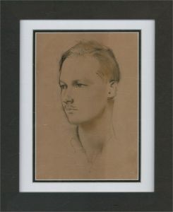 Alfred Kingsley Lawrence RA (1893-1975) - Charcoal Drawing, The Young Man II