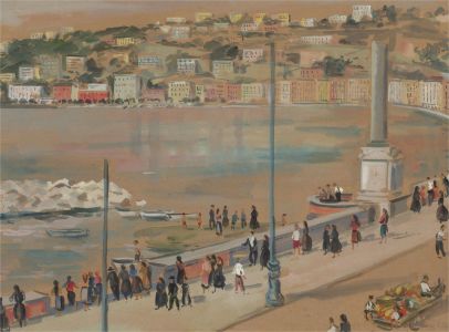 Kate Adamson - Mid 20th Century Watercolour, Seaside Promenade