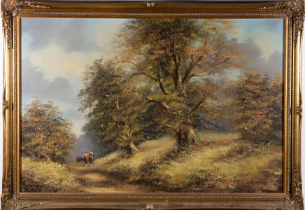 Les Parson (b.1945) - Contemporary Oil, Riding Through The Woods