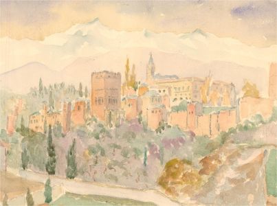 Mellor - Signed Mid 20th Century Watercolour, City on the Hill