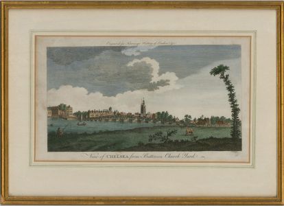 Framed Early 20th Century Engraving - Views of Chelsea from Battersea Church