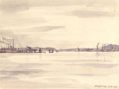 S.T.B - 1955 Watercolour, Aalborg, Denmark