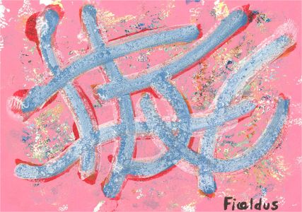 Charles Fieldus - Signed Contemporary Acrylic, Abstracted Lines IV