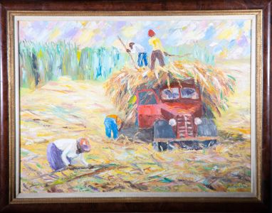 E. Rudo - Framed 1992 Oil, Harvest