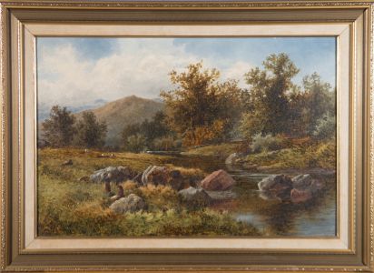 Thomas Scott Callowhill (1840-1934) - Signed 1879 Oil, A Welsh Trout Stream