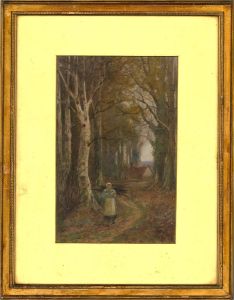 Richard Wane (1852-1904) - Late 19th Century Watercolour, Collecting Firewood