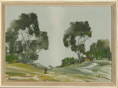 George Deakins - Signed & Framed Mid 20th Century Acrylic, Twisting Hills