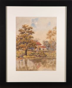 Early 20th Century Watercolour - Figures by a River