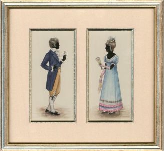 Ruth Eyles - Contemporary Watercolour, Georgian Couple In Silhouette
