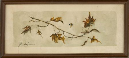 Mid 20th Century Watercolour - Autumnal Twig
