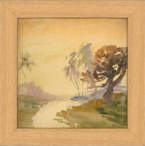 Elsie March (1884-1974) - Mid 20th Century Watercolour, Hazy River Scene