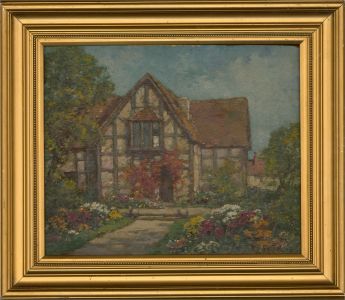 Thomas Edward Francis (1873-1961) - Early 20thC Oil, Tudor House And Garden