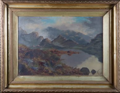 Framed Late 19th Century Oil - Autumnal Mountains