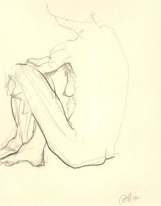 Don Hemming - 1996 Graphite Drawing, Seated Nude