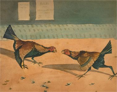 Mid 19th Century Watercolour - The Fight
