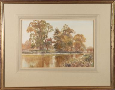 John Pedder R.I (1850-1929) - 1887 Watercolour, River Landscape