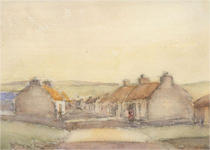 David William Gunn 1865–1935 - Signed 1923 Watercolour, Coastal Town