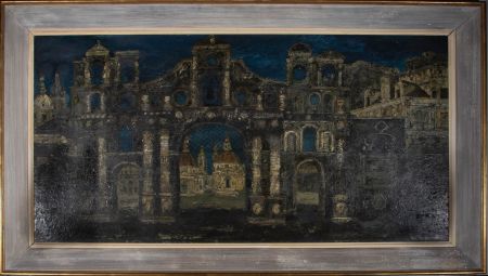 Hannah Weil (1921-2011) - 20th Century Mixed Media, Ornate City Walls