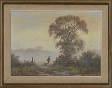 Framed Mid 20th Century Oil - A Winter's Walk