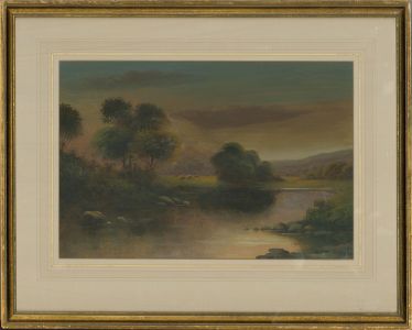 A. Wright - Early 20th Century Oil, Quiet Lake