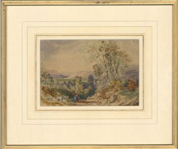 Late 19th Century Watercolour - Two Figures in Vast Landscape