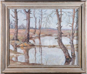 Barbara A Sewell - Mid 20th Century Oil, Stark Reflections