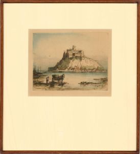 J. Alphege Brewer (fl.1909-1938) - Framed Etching, St. Michael's Mount
