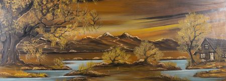 T. Stone - Contemporary Oil, Sunset Over Marshland