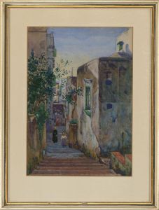 Harry Spence RBA (1860-1928) - Watercolour, Street Scene with Figures