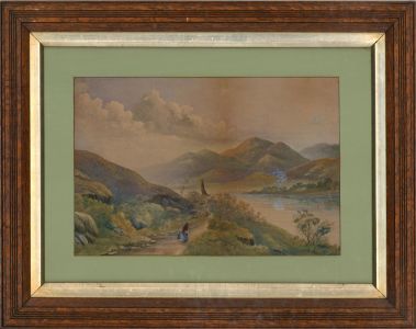 20th Century Watercolour - Beside the Lake