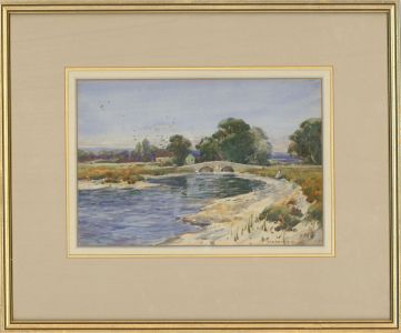 John Arthur Dees (1875-1959) - 1915 Watercolour, The Old Stone Bridge