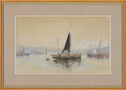 E.R. Allen - Late 19th Century Watercolour, Boats in a Harbour