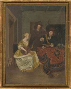 Ben Harris after Gerard ter Borch (1617–1681) - 20th Century Oil, Music Lesson