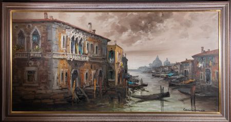 Contemporary Oil - Brooding Skies Over Venice