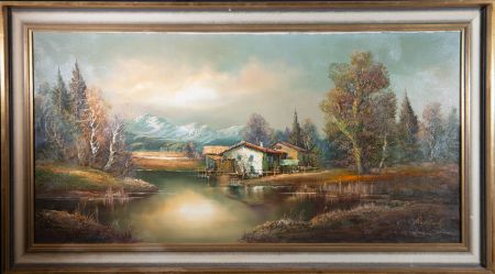 Contemporary Oil - House In The Foothills