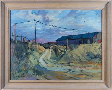 Betty Dow - Contemporary Oil, Farm Road In Dyfed