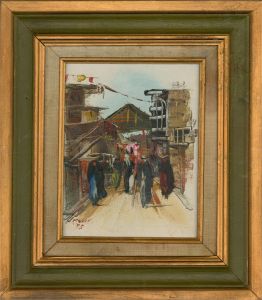 Masaki - Signed & Framed 1995 Acrylic, Arabian Streets
