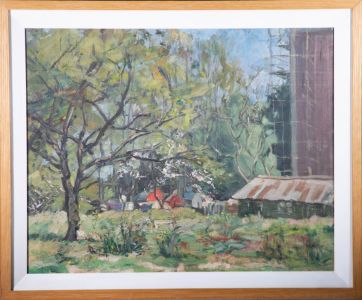 Framed Mid 20th Century Oil - Overgrown Garden