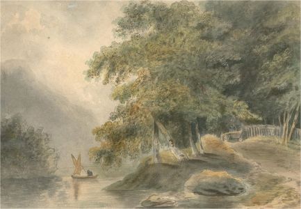 Framed Late 19th Century Watercolour - By River or Road