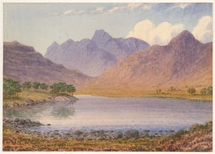 Signed 1897 Watercolour - The Langdale Pikes