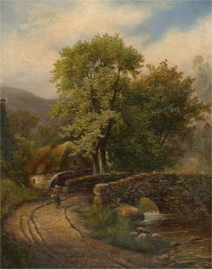 Attrib. James Michael Brown (1853-1947) - 1888 Oil, Old Water Mill