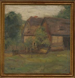 Aris Kucker (1887-1961) - Signed & Framed 1927 Oil, On the Farm