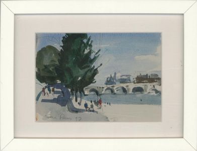 Peter Collins ARCA - Framed 1997 Watercolour, Impressionistic Paris